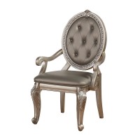 Acme Northville Arm Chair (Set-2) In Pu & Antique Silver 66923(D0102H7C0H8)
