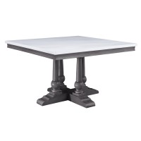 Acme Yabeina Square Dining Table , Marble Top & Gray Oak Finish 73270(D0102H7C0Ip)