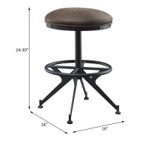 Acme Zangief Counter Height Stool, Salvaged Brown & Black Finish 73992(D0102H7C0Jj)