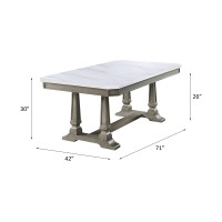 Acme Zumala Dining Table, Marble & Weathered Oak Finish 73260(D0102H7C0L8)