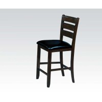 Acme Urbana Counter Height Chair (Set-2) In Black Pu & Espresso 74633(D0102H7C0Xx)
