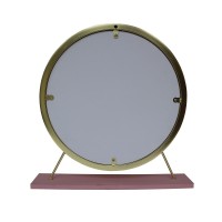 Acme Adao Vanity Mirror & Stool, Faux Fur, Mirror, Pink & Gold Finish Ac00934(D0102H7C1B8)