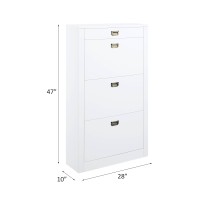 Acme Pagan Shoe Cabinet In White High Gloss Finish Ac00744(D0102H7C1H2)