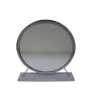Acme Adao Vanity Mirror & Stool, Faux Fur, Mirror, White & Chrome Finish Ac00935(D0102H7C1P2)