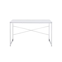 Acme Tennos Vanity Desk In White & Chrome Finish Ac00903(D0102H7C1S6)