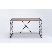 Acme Jodie Console Table In Rustic Oak & Antique Black Finish Ac00905(D0102H7C1St)