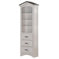 Acme Tree House Bookcase Cabinet In Weathered White And Washed Gray