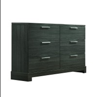 Acme Lantha Rectangular Wood Dresser With 6 Drawers In Gray Oak