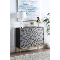 Acme Quilla Console Table In Black, Gray & Brass Finish Ac00200(D0102H7Cb18)