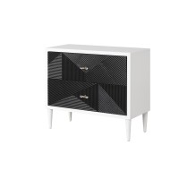 Acme Dubni Accent Table In White & Black Finish Ac00394(D0102H7Cbt2)