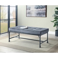 Acme Brantley Bench In Gray Velvet & Sandy Gray Finish Ac00428(D0102H7Cbv6)