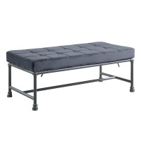 Acme Brantley Bench In Gray Velvet & Sandy Gray Finish Ac00428(D0102H7Cbv6)