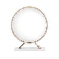 Acme Midriaks Mirror & Stool In Pu, White & Gold Finish Ac00723(D0102H7Cbw2)