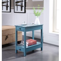 Acme Byzad Side Table (Usb Charging Dock), Teal 97742(D0102H7Cc2P)