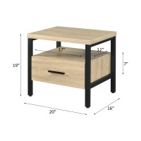 Acme Yawan Accent Table, Oak & Black Finish 97970(D0102H7Cchx)