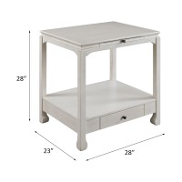 Acme Seatlas Accent Table, Antique White Finish 97975(D0102H7Ccj6)