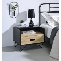 Acme Melkree Accent Table, Oak & Black Finish 97968(D0102H7Cclt)