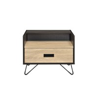 Acme Melkree Accent Table, Oak & Black Finish 97968(D0102H7Cclt)