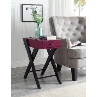 Acme Fierce Side Table (Usb Charging Dock), Burgundy & Black 97737(D0102H7Ccr6)