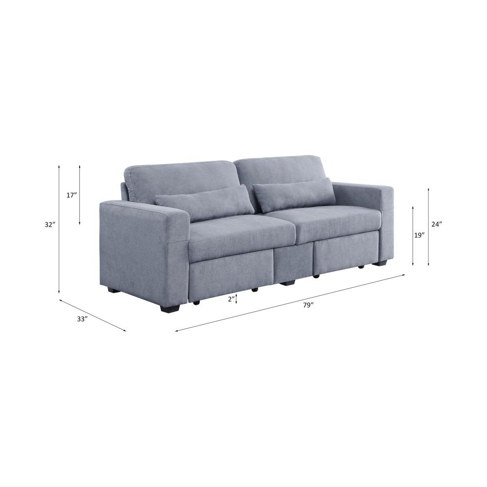 Acme Rogyne Storage Sofa, Gray Linen 51895(D0102H7Cg2P)