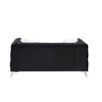 Acme Phifina Loveseat W2 Pillows, Black Velvet 55921(D0102H7Cg32)
