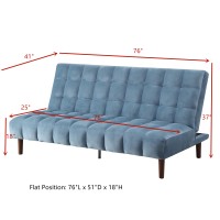 Acme Yolandi Adjustable Sofa In Teal Velvet & Dark Walnut Finish 57202(D0102H7Cg36)