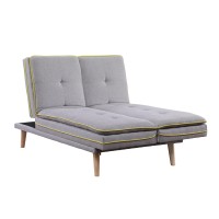 Acme Savilla Adjustable Sofa, Gray Linen & Oak Finish 57164(D0102H7Cg42)