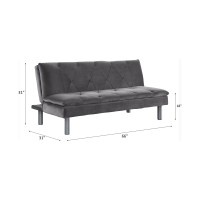 Acme Cilliers Adjustable Sofa, Gray Velvet & Chrome Finish 57195(D0102H7Cg4X)