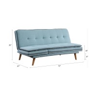 Acme Savilla Adjustable Sofa, Blue Linen & Oak Finish 57162(D0102H7Cgb8)