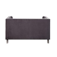 Acme Hegio Loveseat W2 Pillows, Gray Velvet 55266(D0102H7Cgdp)