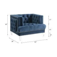 Acme Ansario Chair, Blue Velvet 56457(D0102H7Cgf8)
