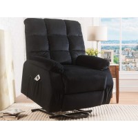 Acme Ipompea Velvet Tufted Recliner In Black