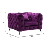 Acme Atronia Chair - - Purple Fabric
