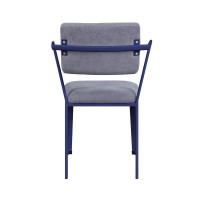 Acme Cargo Upholstered Metal Kids Chair In Gray And Blue