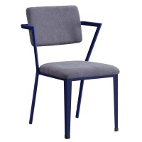 Acme Cargo Upholstered Metal Kids Chair In Gray And Blue