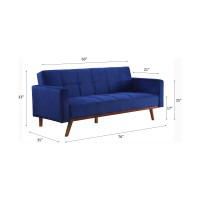 Acme Tanitha Adjustable Sofa, Blue Velvet & Natural Finish 57205(D0102H7Cgz8)