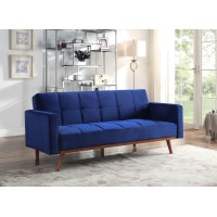 Acme Tanitha Adjustable Sofa, Blue Velvet & Natural Finish 57205(D0102H7Cgz8)