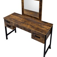 Acme Juvanth Vanity Desk & Mirror In Rustic Oak & Black Finish 24267(D0102H7Cim2)