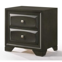 Acme Soteris 2 Drawer Nightstand In Antique Gray