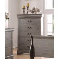 Acme Furniture Louis Philippe Chest, Antique Gray, One Size