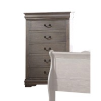 Acme Furniture Louis Philippe Chest, Antique Gray, One Size