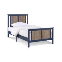 Connelly Twin Bed Midnight Bluevintage Walnut(D0102H7Ciy2)