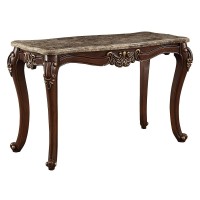 Acme Mehadi Rectangular Wooden Console Table With Queen Anne Legs In Walnut