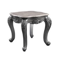 Acme Ariadne End Table, Marble & Platinum 85347(D0102H7Cj9J)