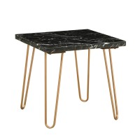 Acme Telestis End Table In Black Marble & Gold 84507(D0102H7Cjkt)