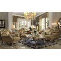 Acme Dresden Coffee Table In Gold Patina & Bone 83160(D0102H7Cjnp)