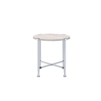 Acme Brecon End Table, White Oak &Chrome 83212(D0102H7Cjst)