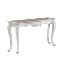Acme Ciddrenar Sofa Table, Marble Top & White Finish 84313(D0102H7Cjsx)