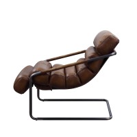 Acme Dolgren Accent Chair In Sahara Top Grain Leather & Matt Iron Finish 59948(D0102H7Cl72)