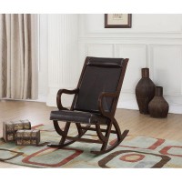 Acme Triton Rocking Chair In Espresso Pu & Walnut 59535(D0102H7Cl7T)